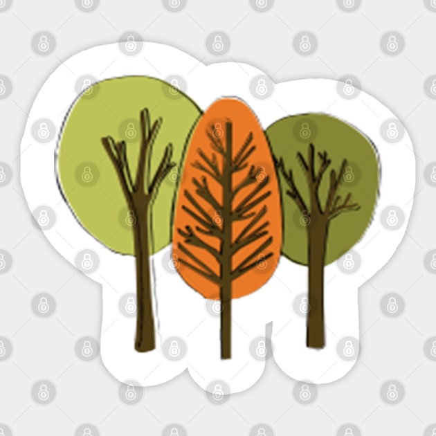 ORANGE GREEN TREES DESIGN Sticker by Artistic_st